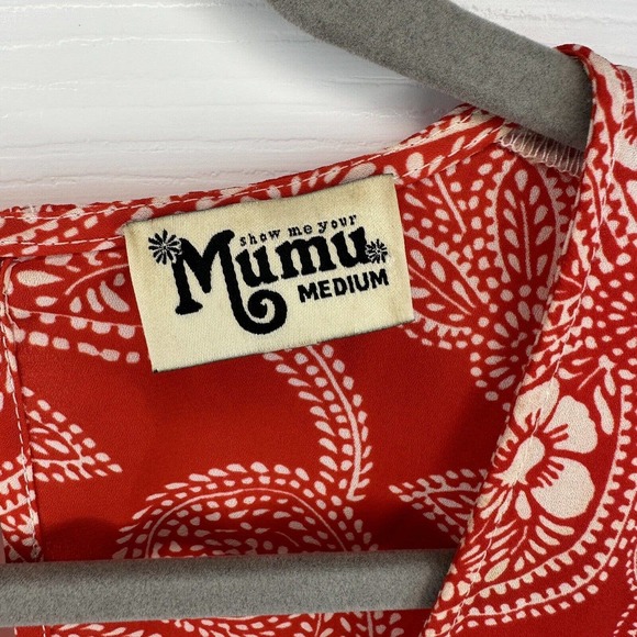 EUC Show Me Your Mumu Womens Sz M Red White Floral Sleeveless One Piece Romper - Picture 7 of 12